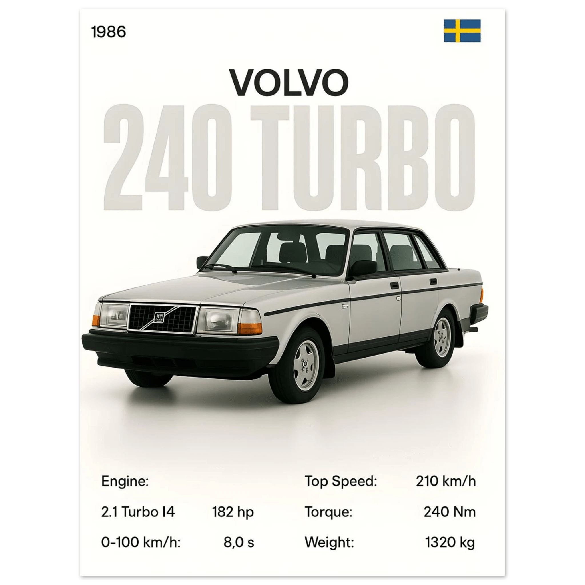 Auto Poster - "240 TURBO" - KultKabinett