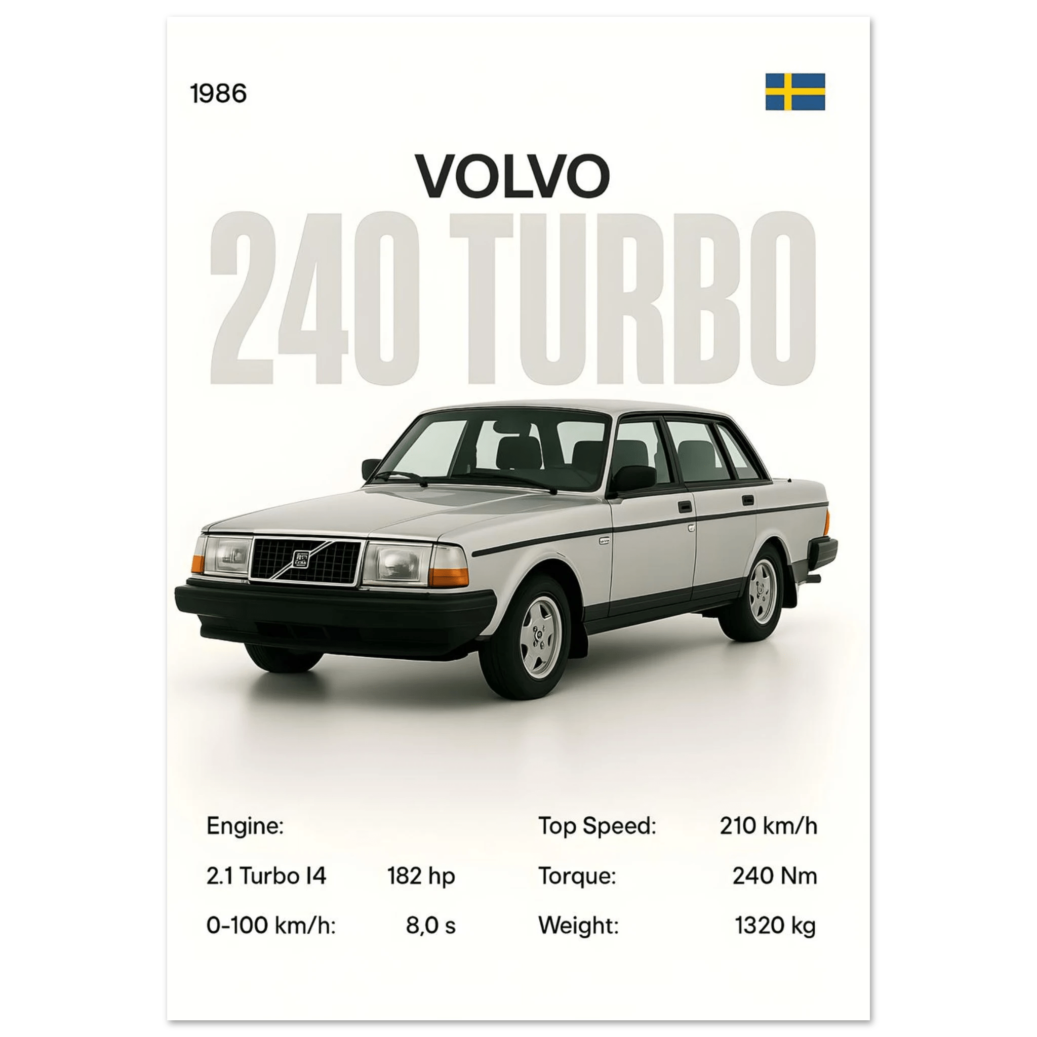 Auto Poster - "240 TURBO" - KultKabinett