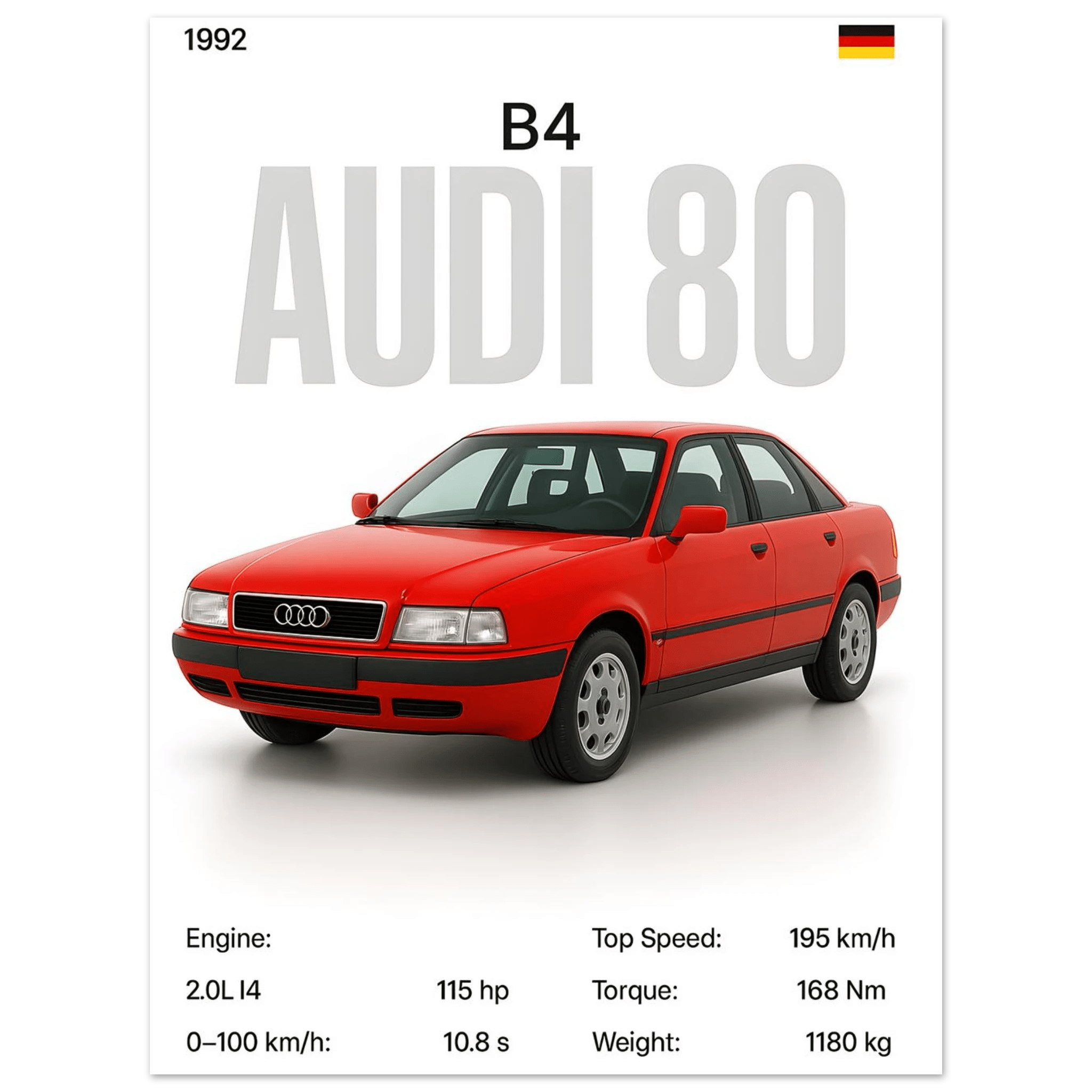 Auto Poster - "80 B4" - KultKabinett