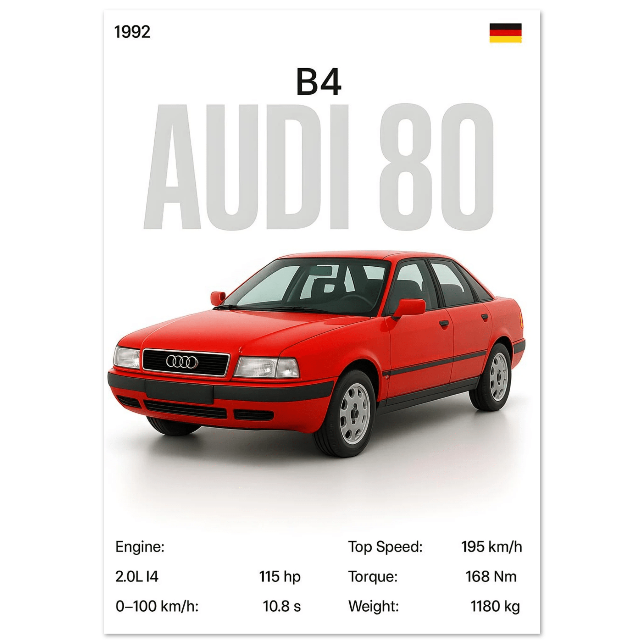 Auto Poster - "80 B4" - KultKabinett