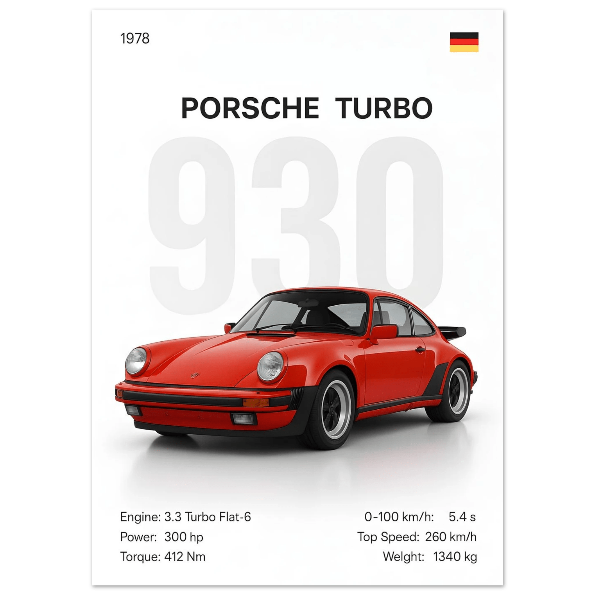 Auto Poster - "930 Turbo" - KultKabinett