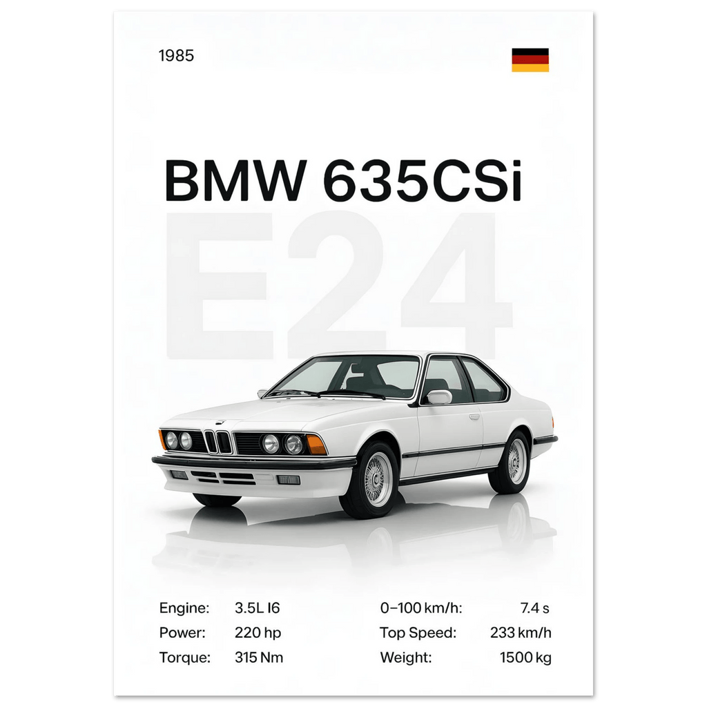 Auto Poster - "E24 635CSi" - KultKabinett