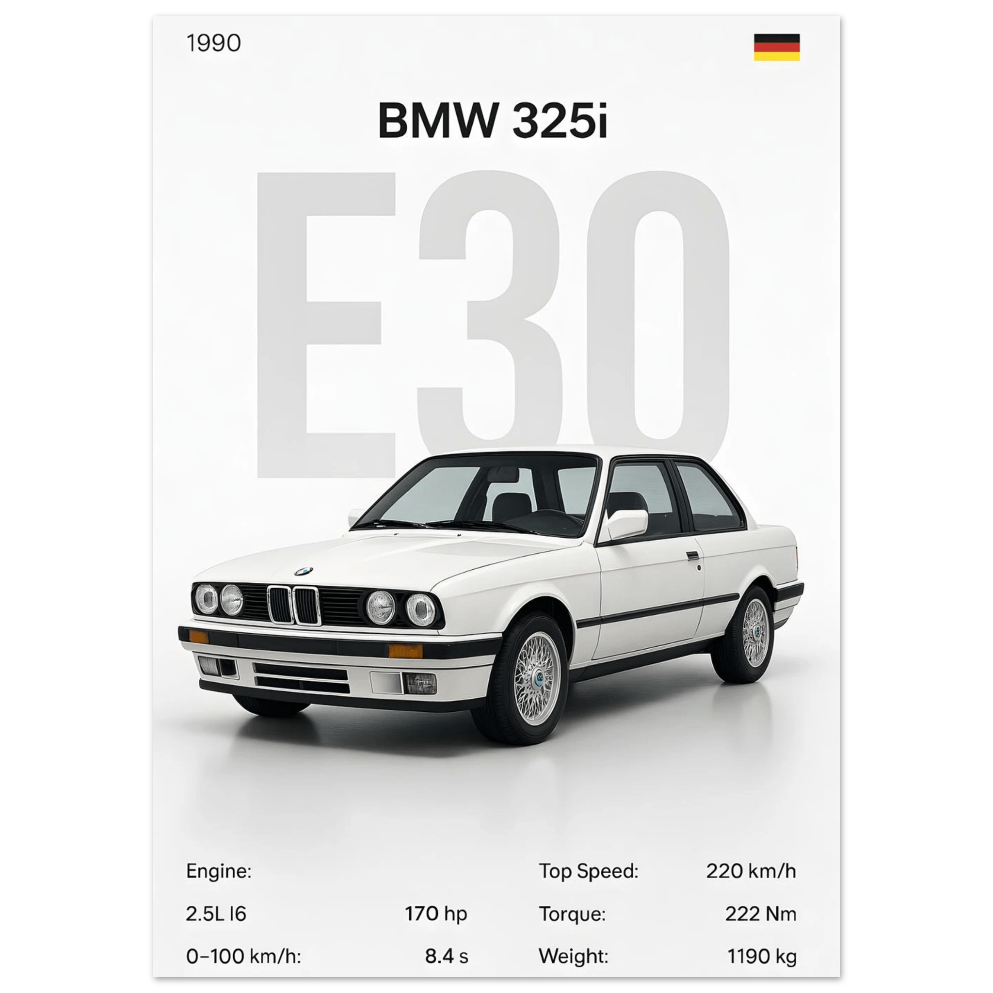 Auto Poster - "E30 325i" - KultKabinett