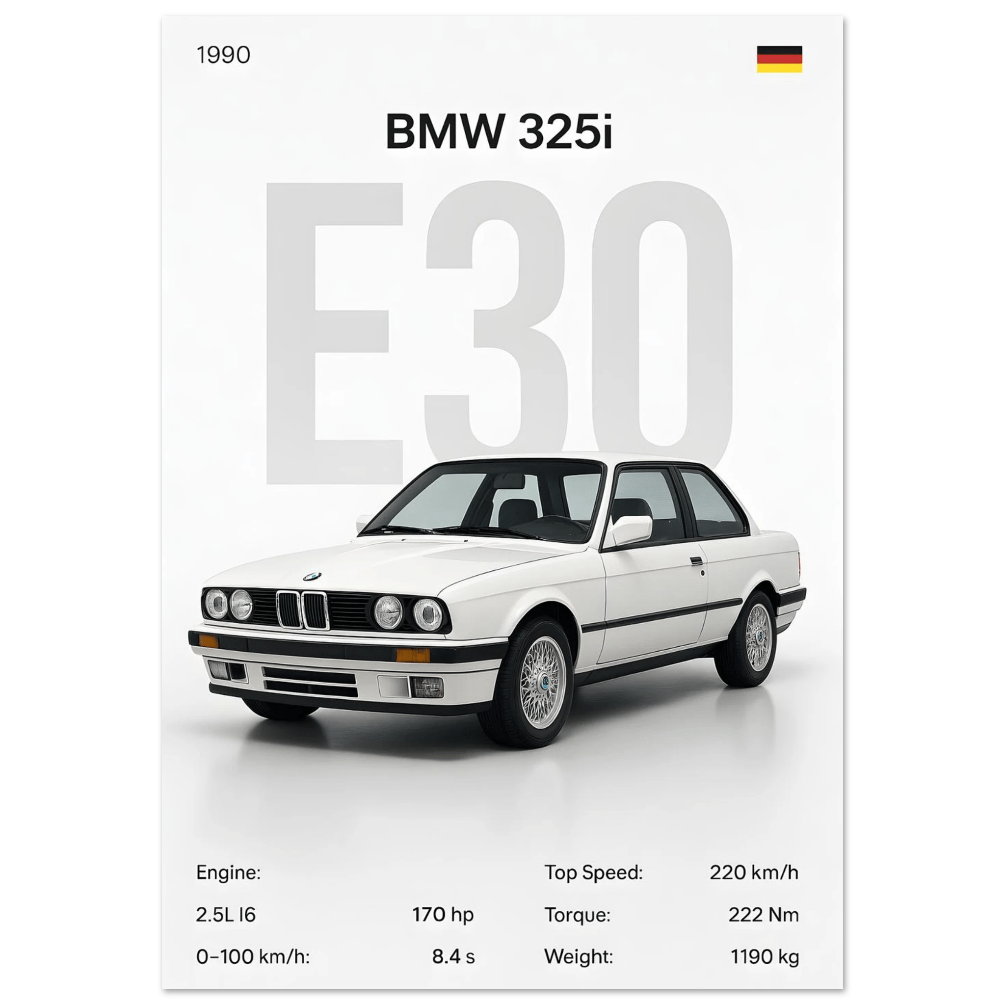 Auto Poster - "E30 325i" - KultKabinett