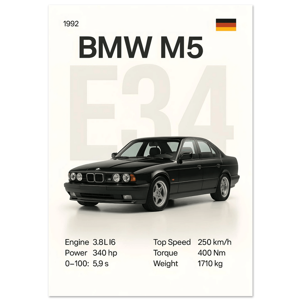 Auto Poster - "E34 M5" - KultKabinett
