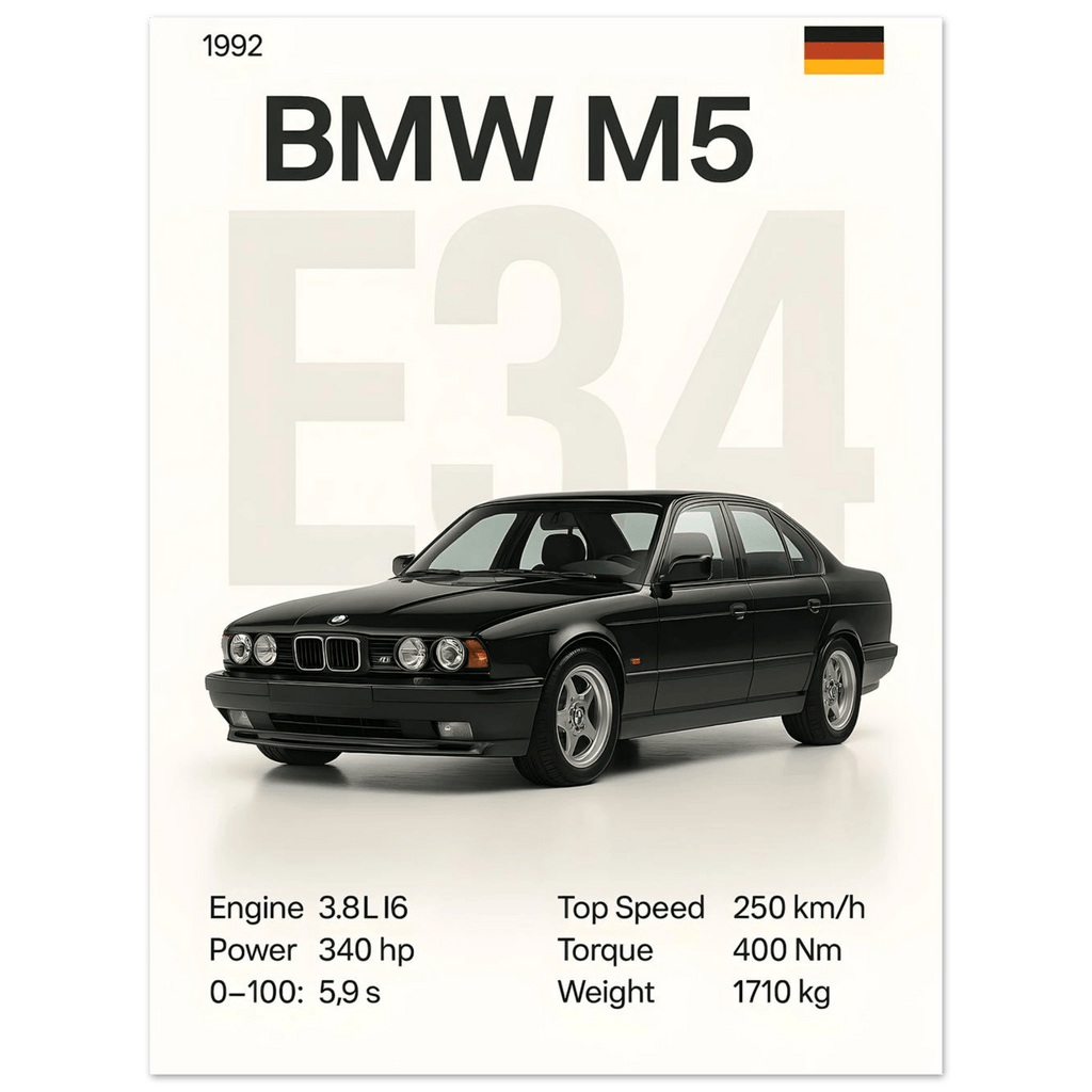 Auto Poster - "E34 M5" - KultKabinett