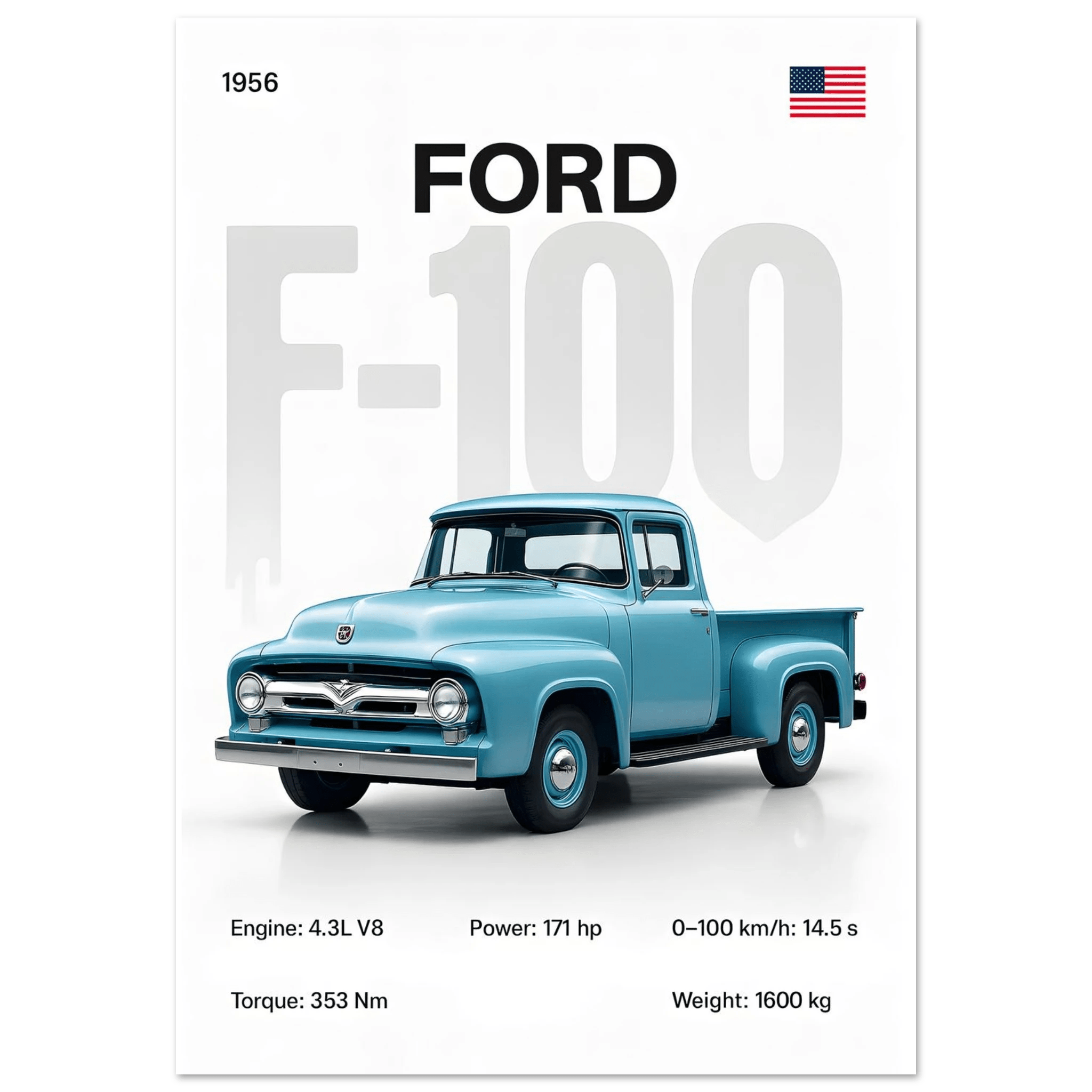 Auto Poster - "F - 100" - KultKabinett