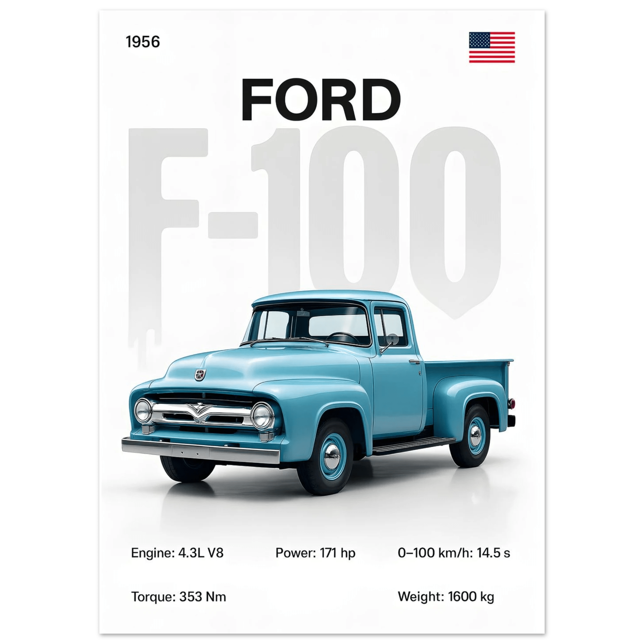 Auto Poster - "F - 100" - KultKabinett