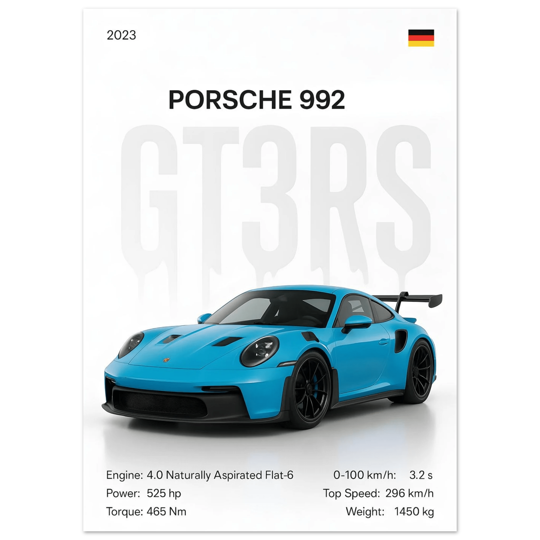 Auto Poster - "GT3RS" - KultKabinett