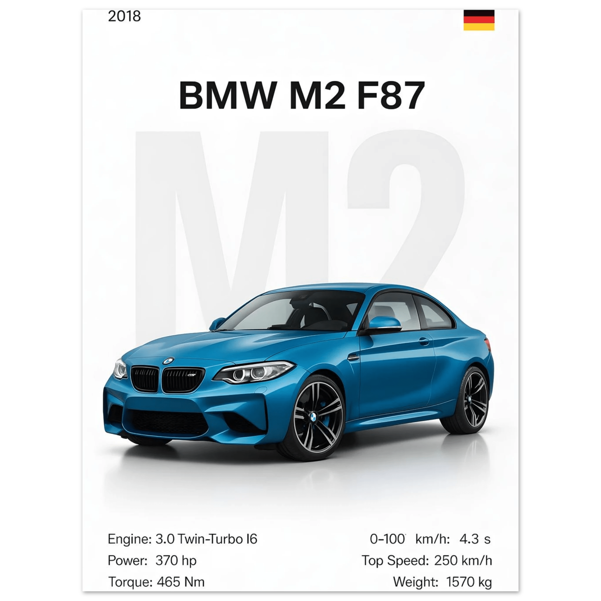 Auto Poster - "M2 F87" - KultKabinett