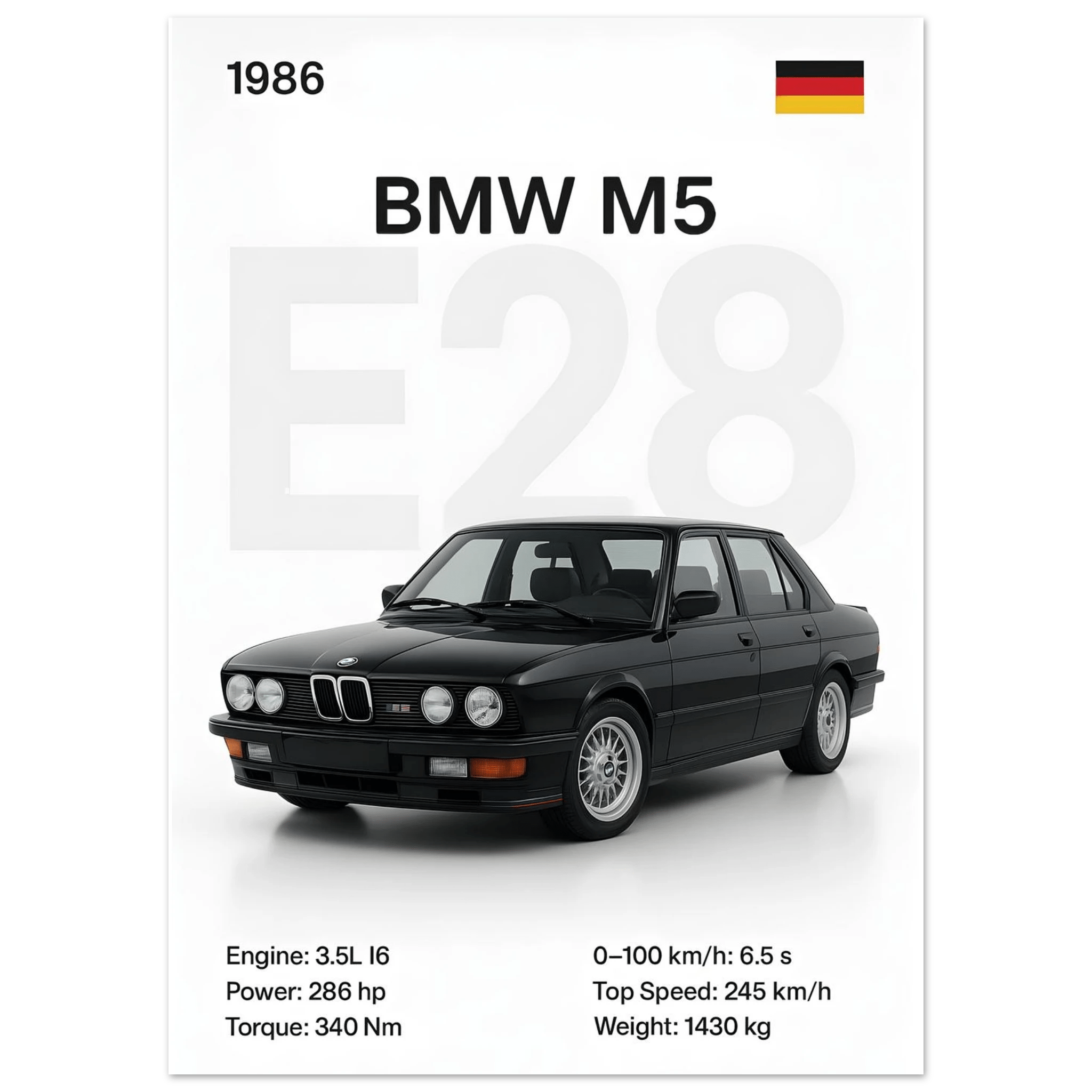 Auto Poster - "M5 E28" - KultKabinett