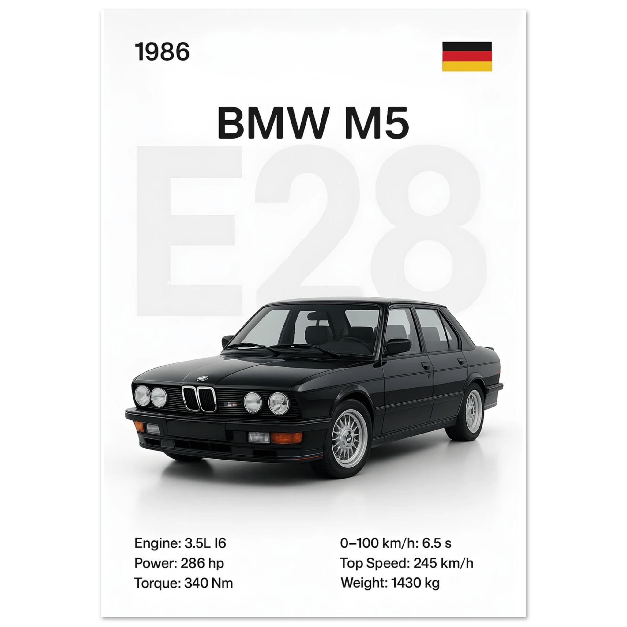 Auto Poster - "M5 E28" - KultKabinett