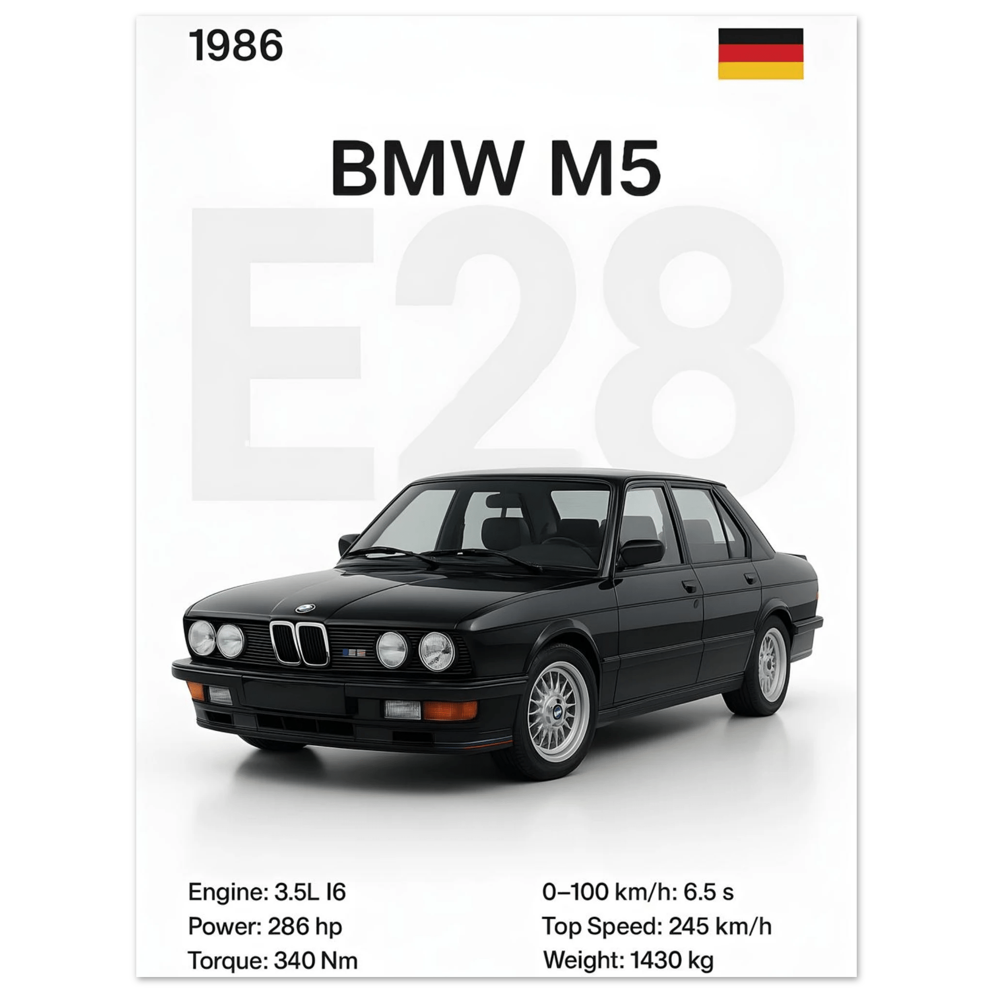 Auto Poster - "M5 E28" - KultKabinett