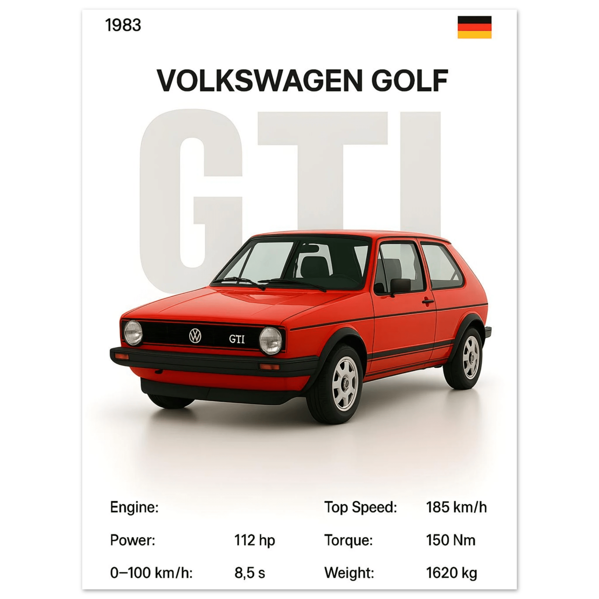 Auto Poster - "MK. 1 GTI" - KultKabinett