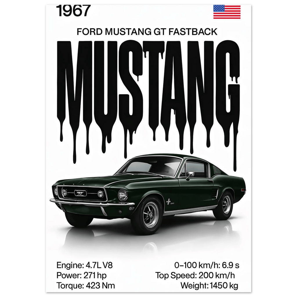 Auto Poster - "Mustang GT Fastback" - KultKabinett