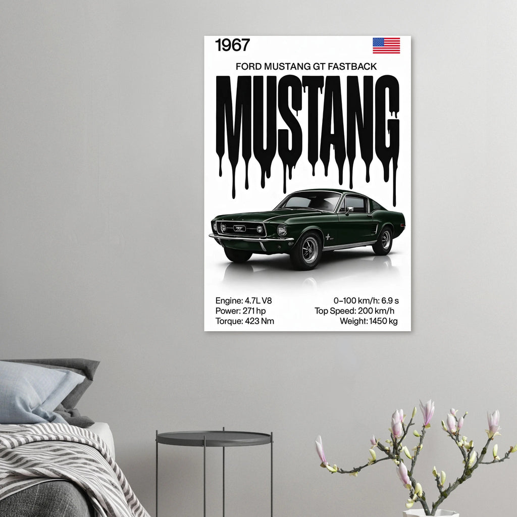 Auto Poster - "Mustang GT Fastback" - KultKabinett