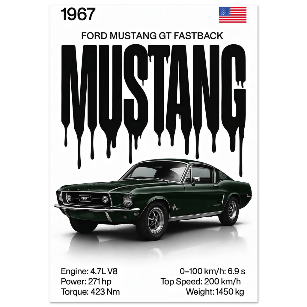 Auto Poster - "Mustang GT Fastback" - KultKabinett