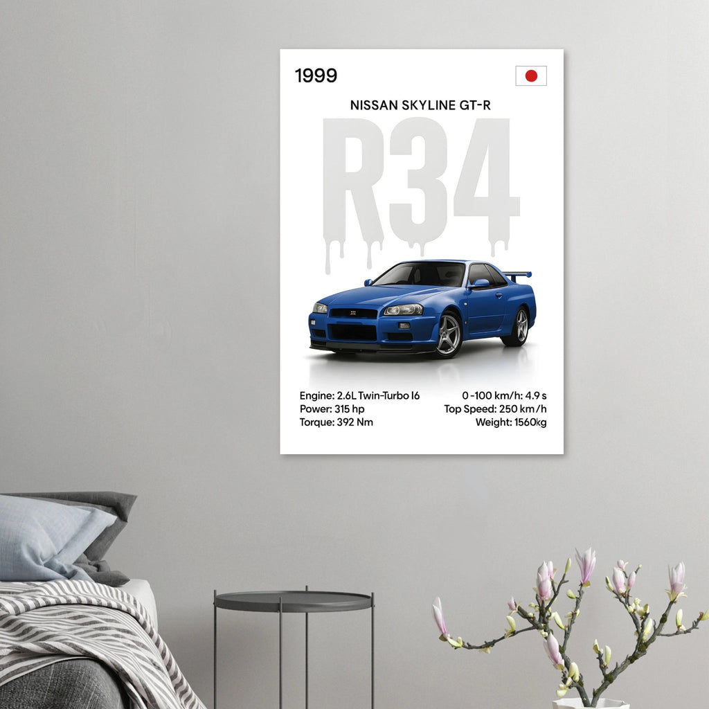 Auto Poster - "R34 GT - R" - KultKabinett