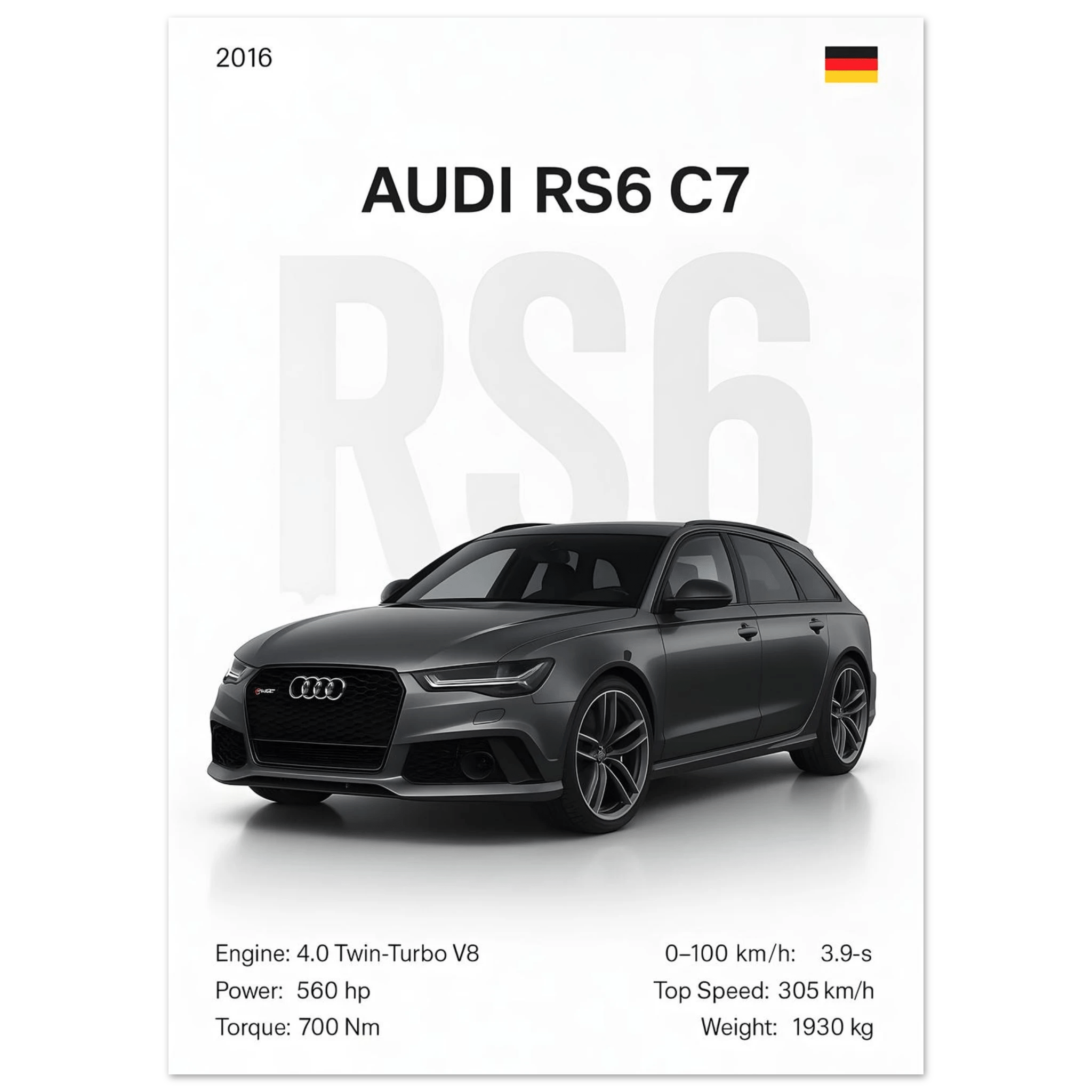 Auto Poster - "RS6C7" - KultKabinett