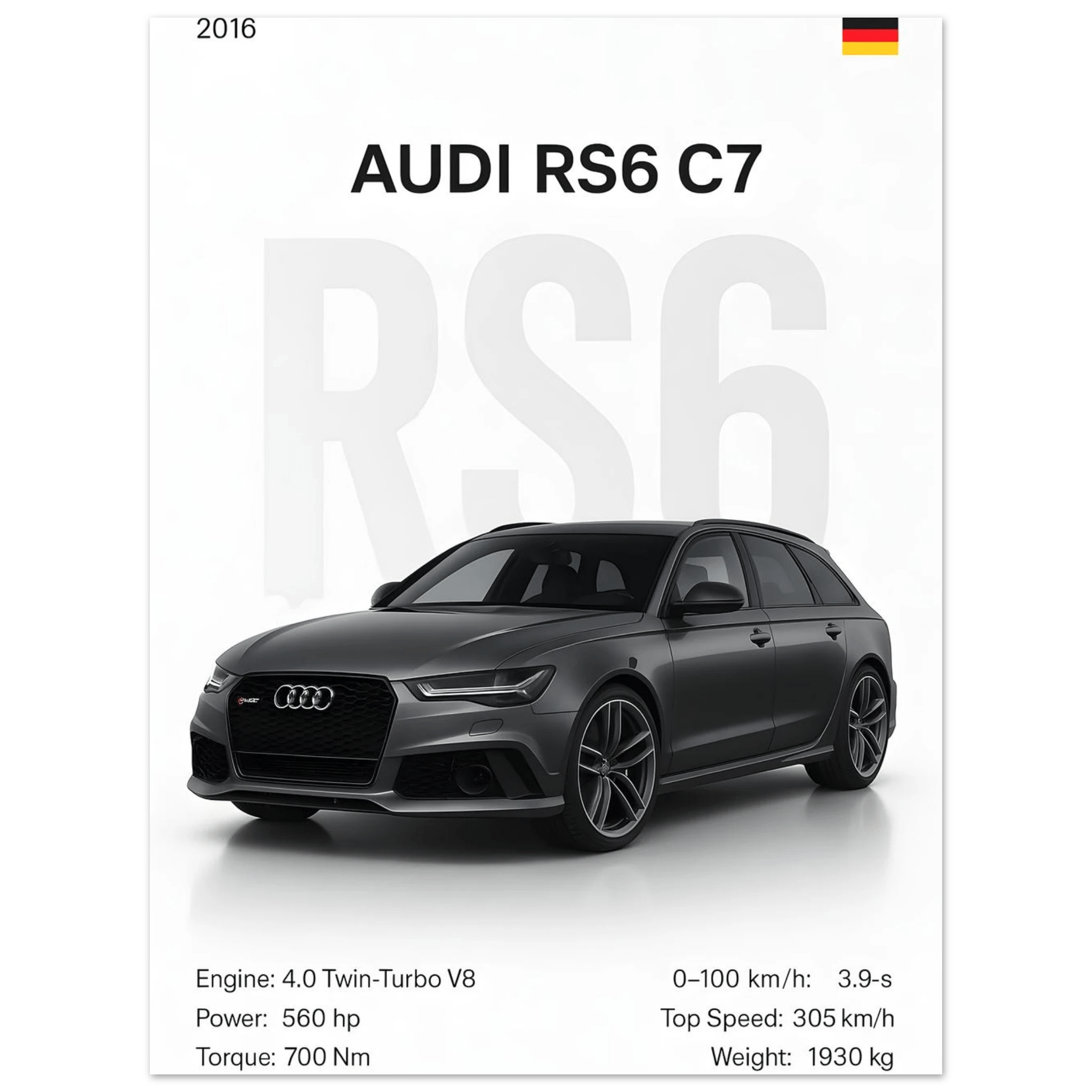 Auto Poster - "RS6C7" - KultKabinett