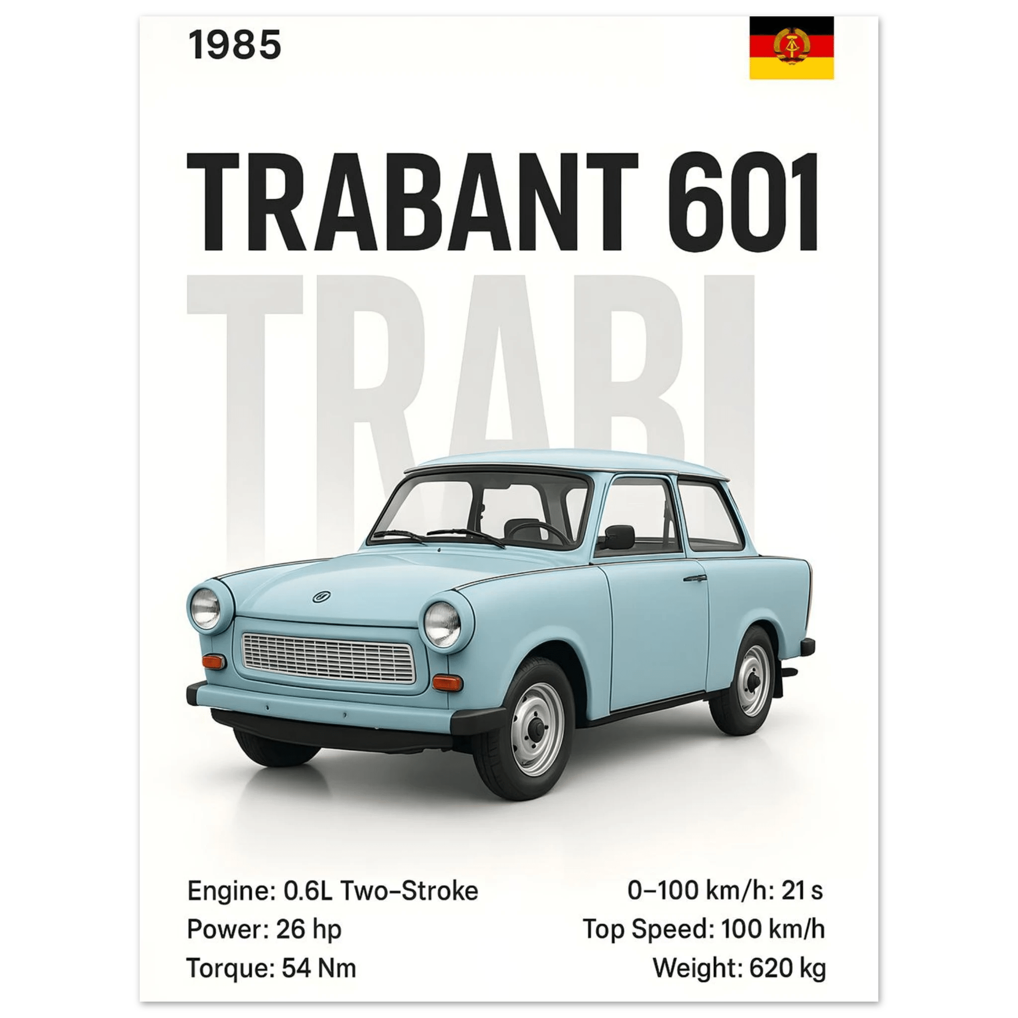 Auto Poster - "Trabi" - KultKabinett