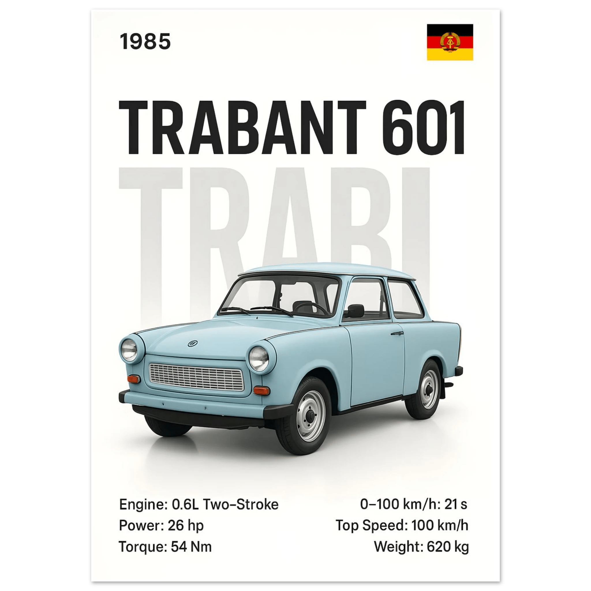 Auto Poster - "Trabi" - KultKabinett