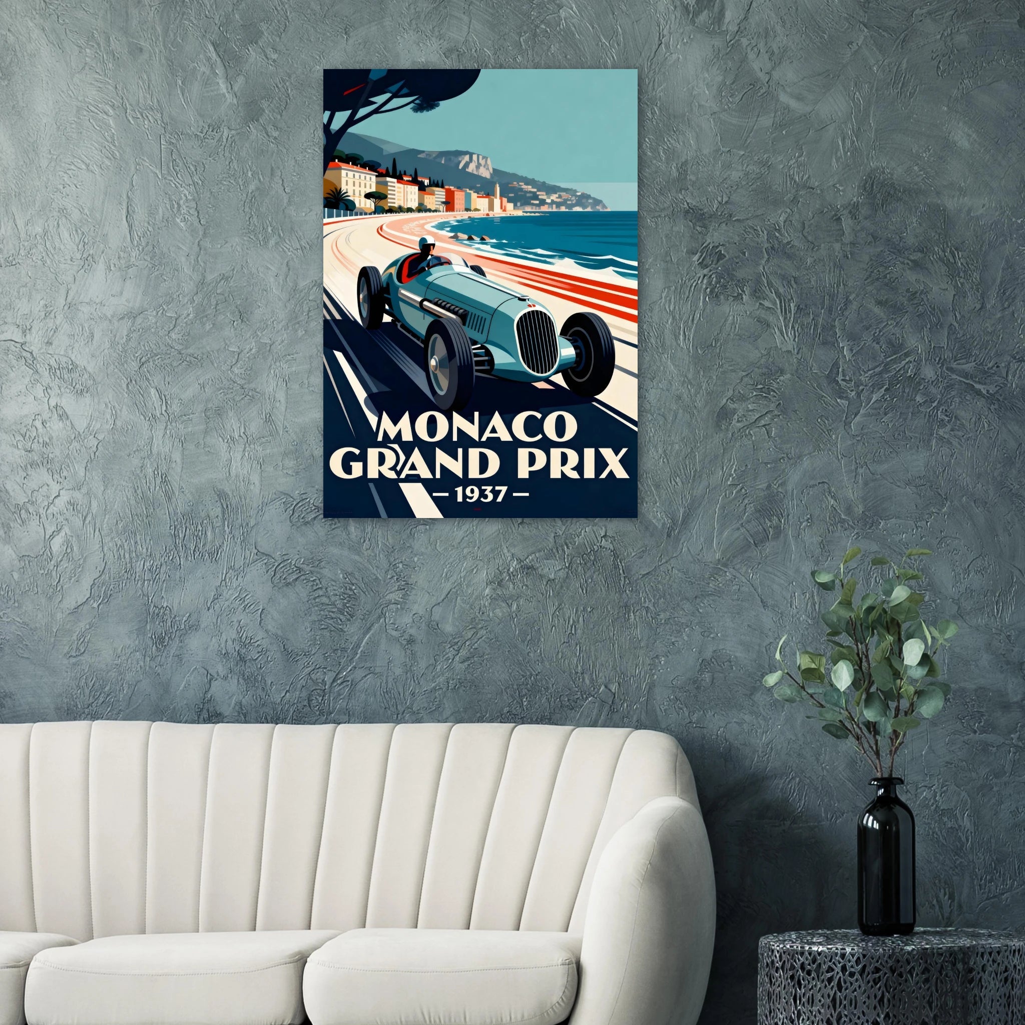 Vintage GrandPrix Poster - "MONACO 1937" - KultKabinett