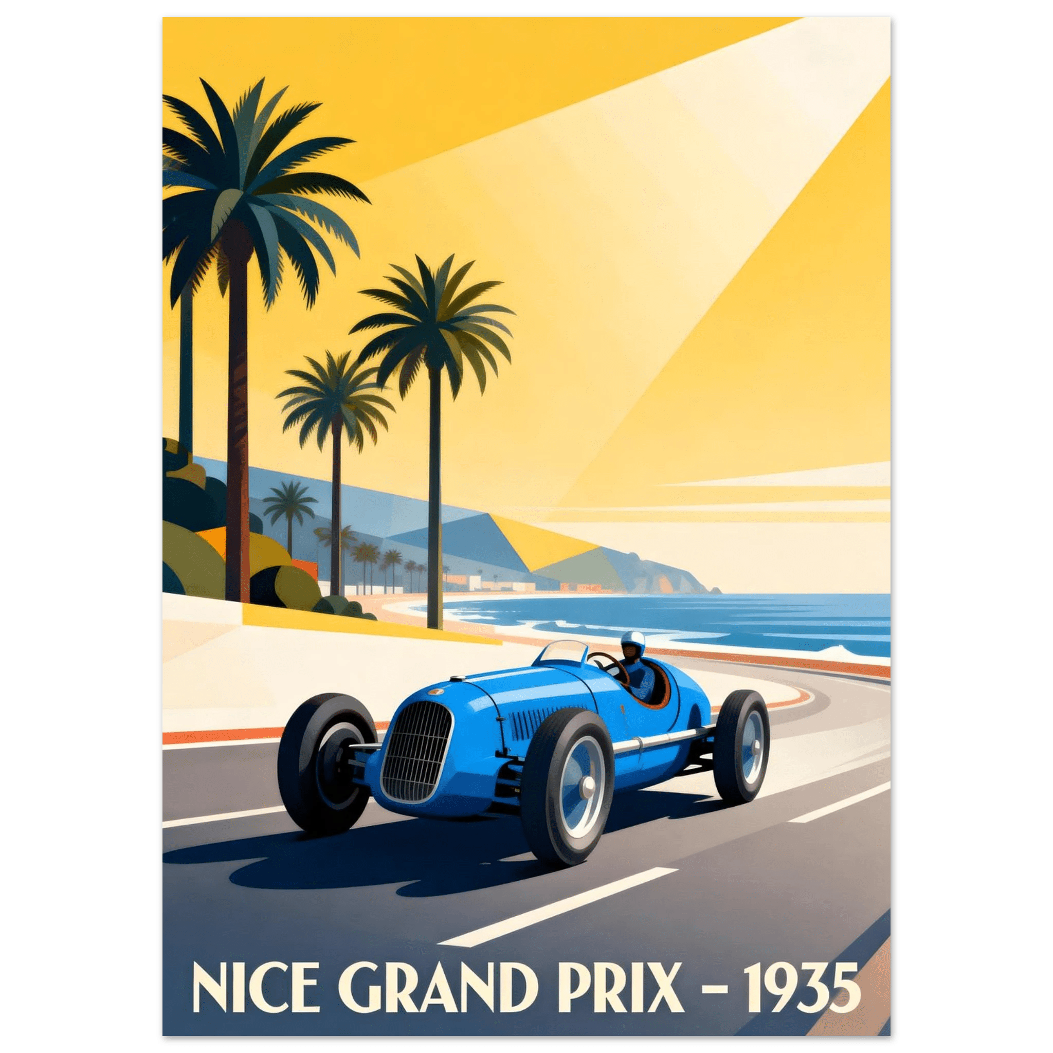 Vintage GrandPrix Poster - "NICE 1935" - KultKabinett